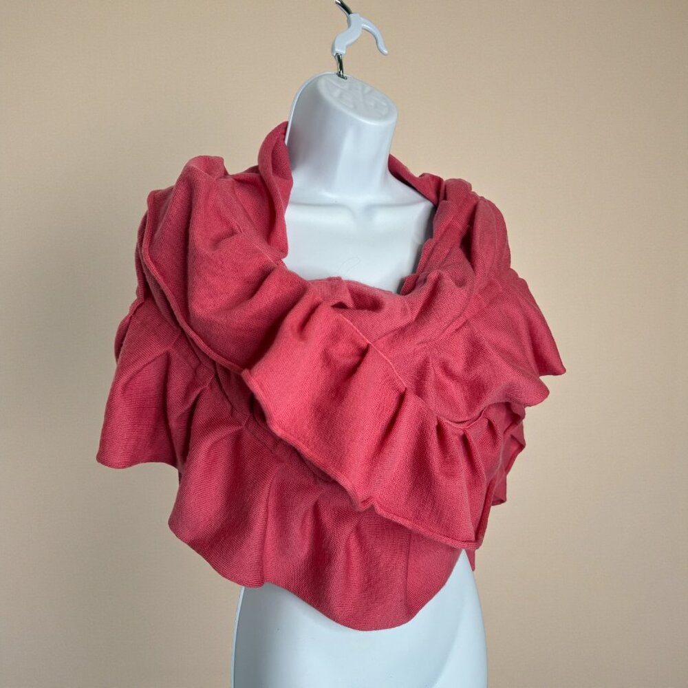 Juicy Couture Ruffled Knit Scarf Vest | Rose Pink | One Size